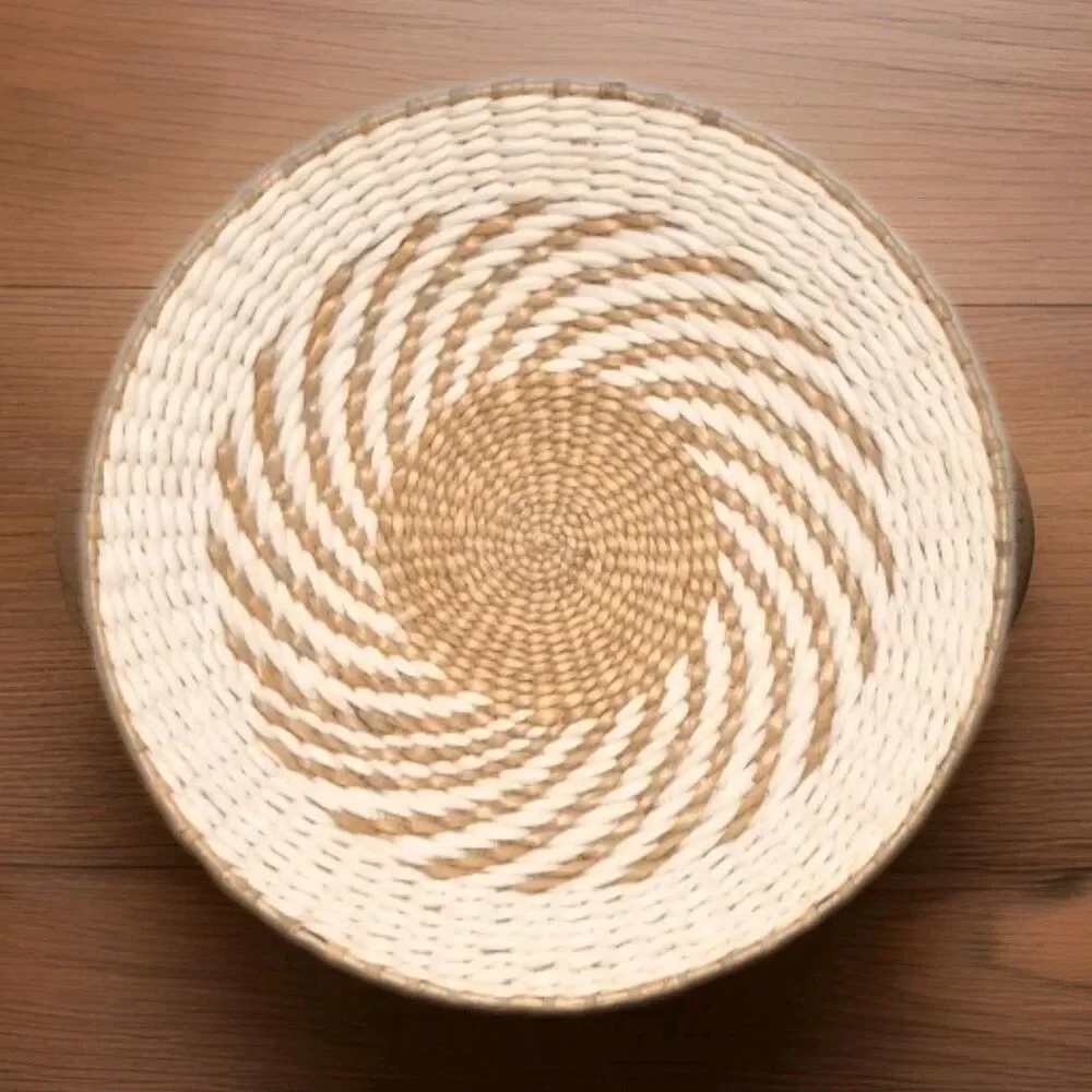 Jynqra Handmade Wall Basket Natural Boho Decor Rattan Neutral Color Gallery Wall